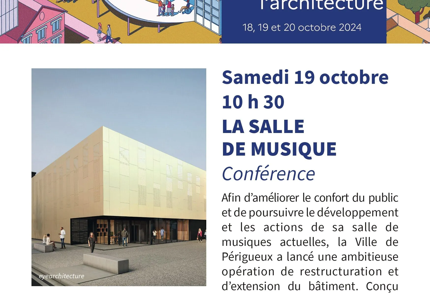 Journées nationales de l'architecture Conférence La salle de musique