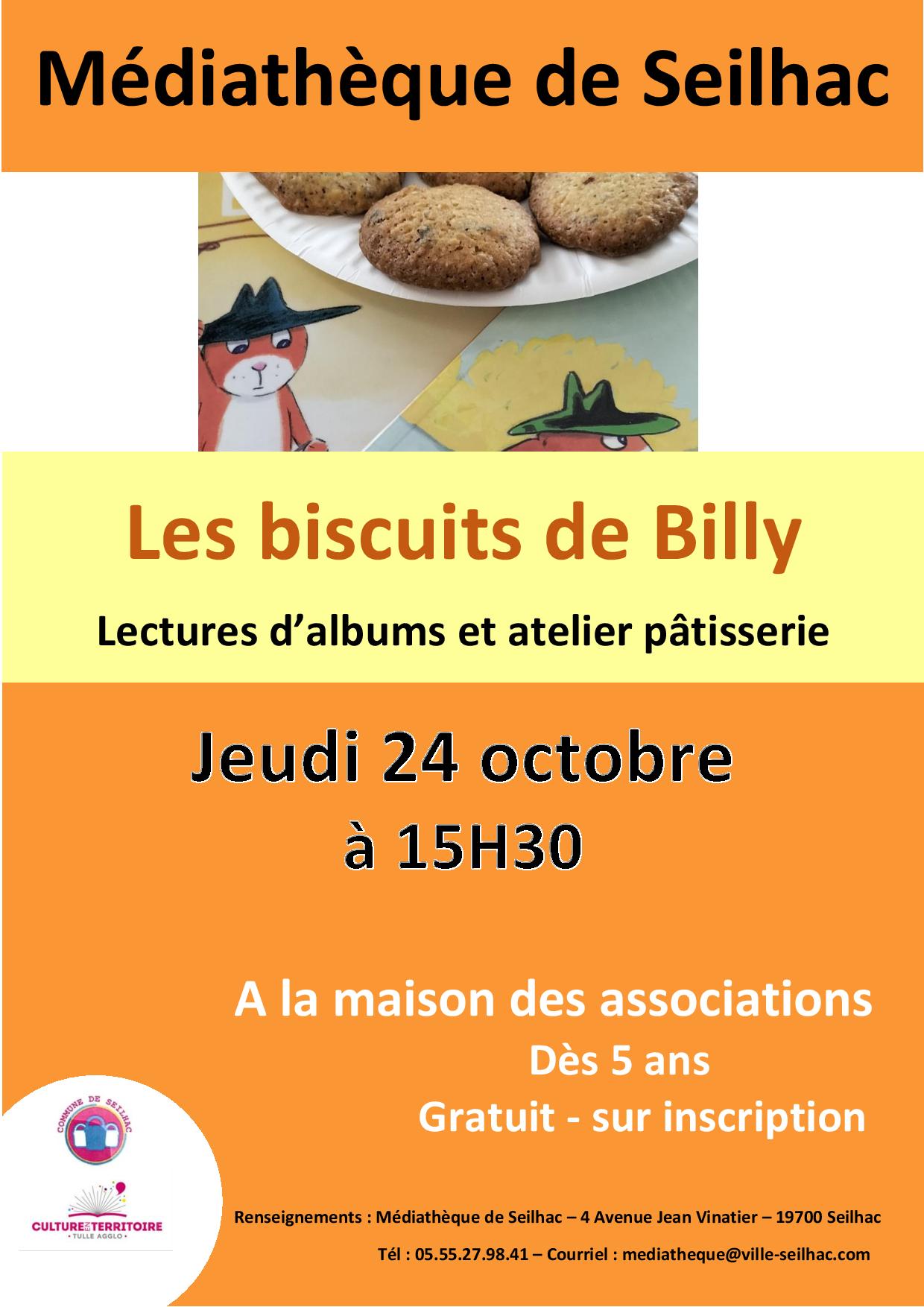 Lectures et activité pâtisserie "Les biscuits de Billy"