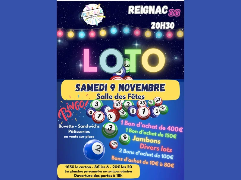 Loto du comité des fêtes de Reignac