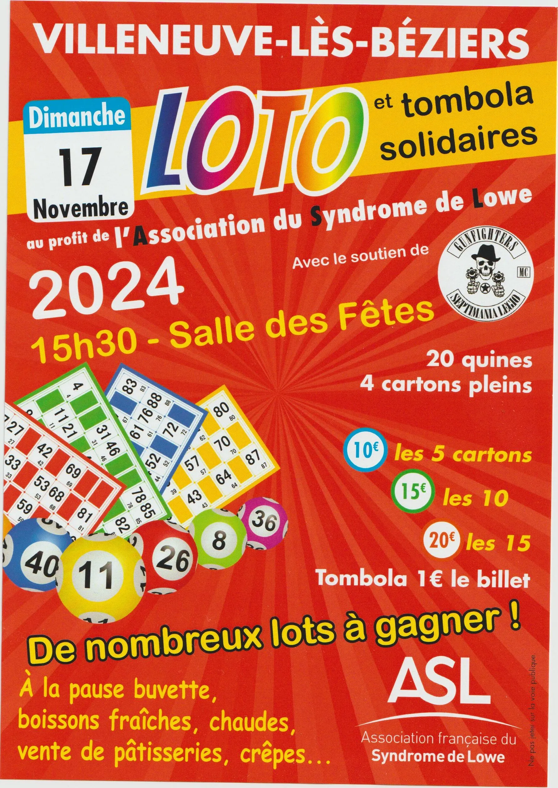 LOTO ET TOMBOLA SOLIDAIRES- VILLENEUVE LES BEZIERS