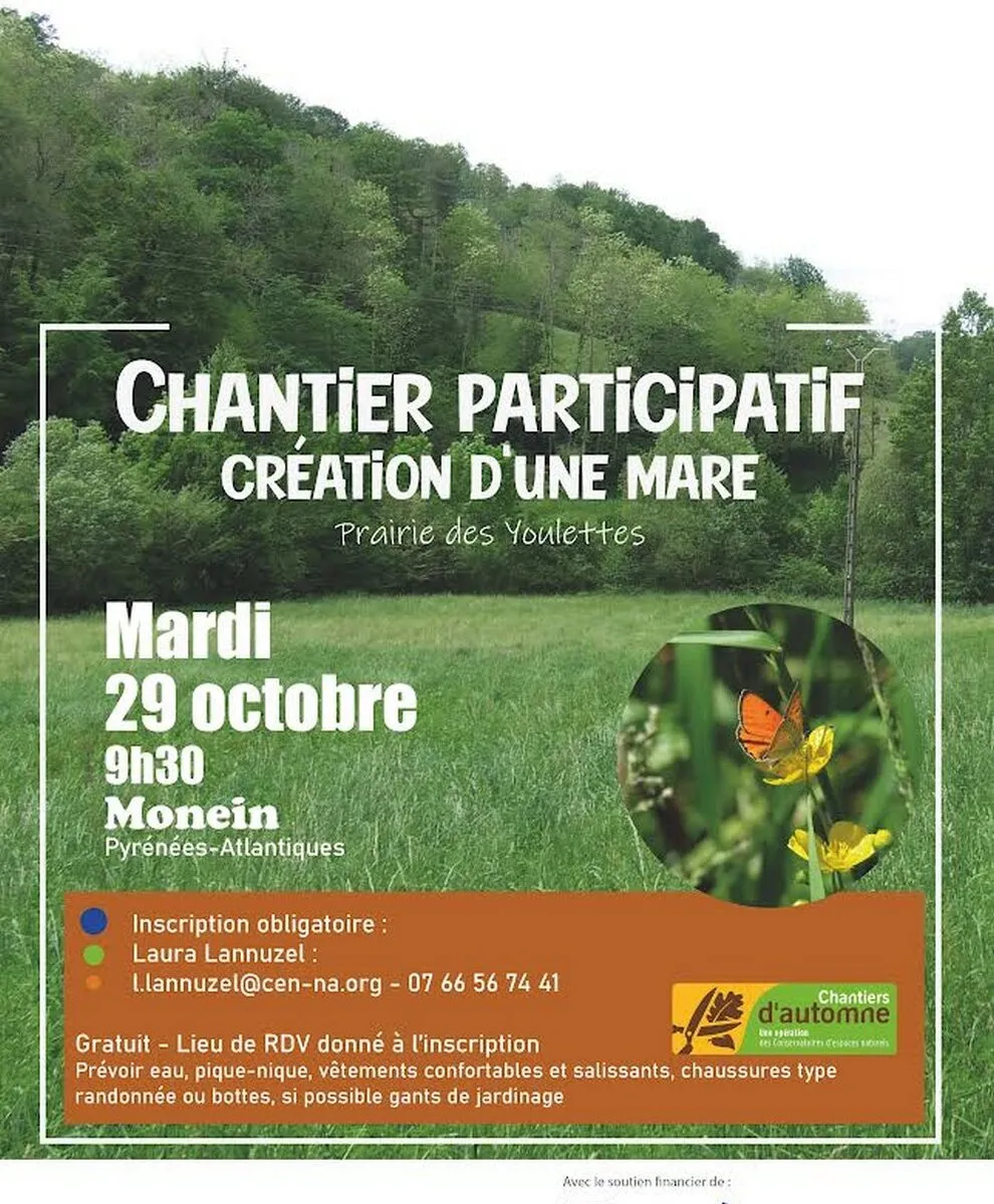 Chantier participatif Création d'une mare