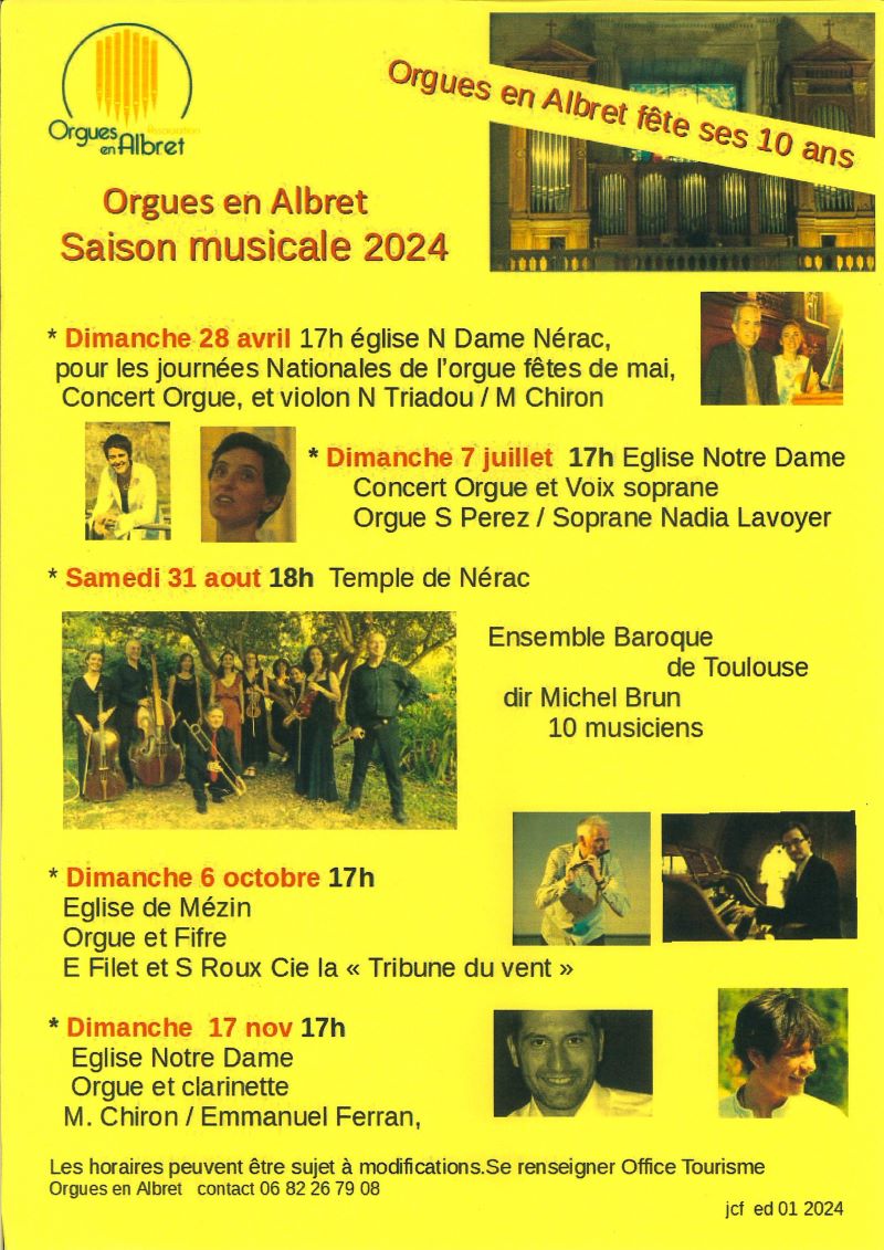 Orgues en Albret Concert orgue et clarinette