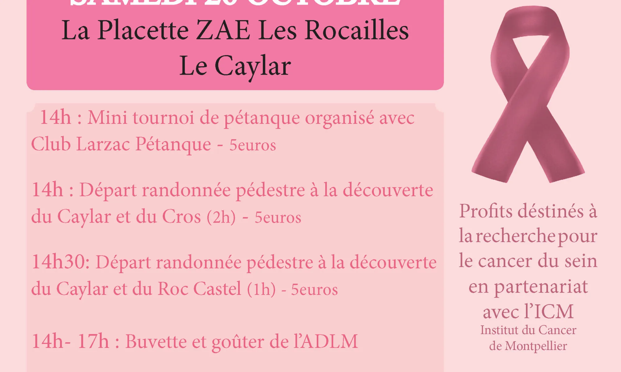 OCTOBRE ROSE AU CAYLAR