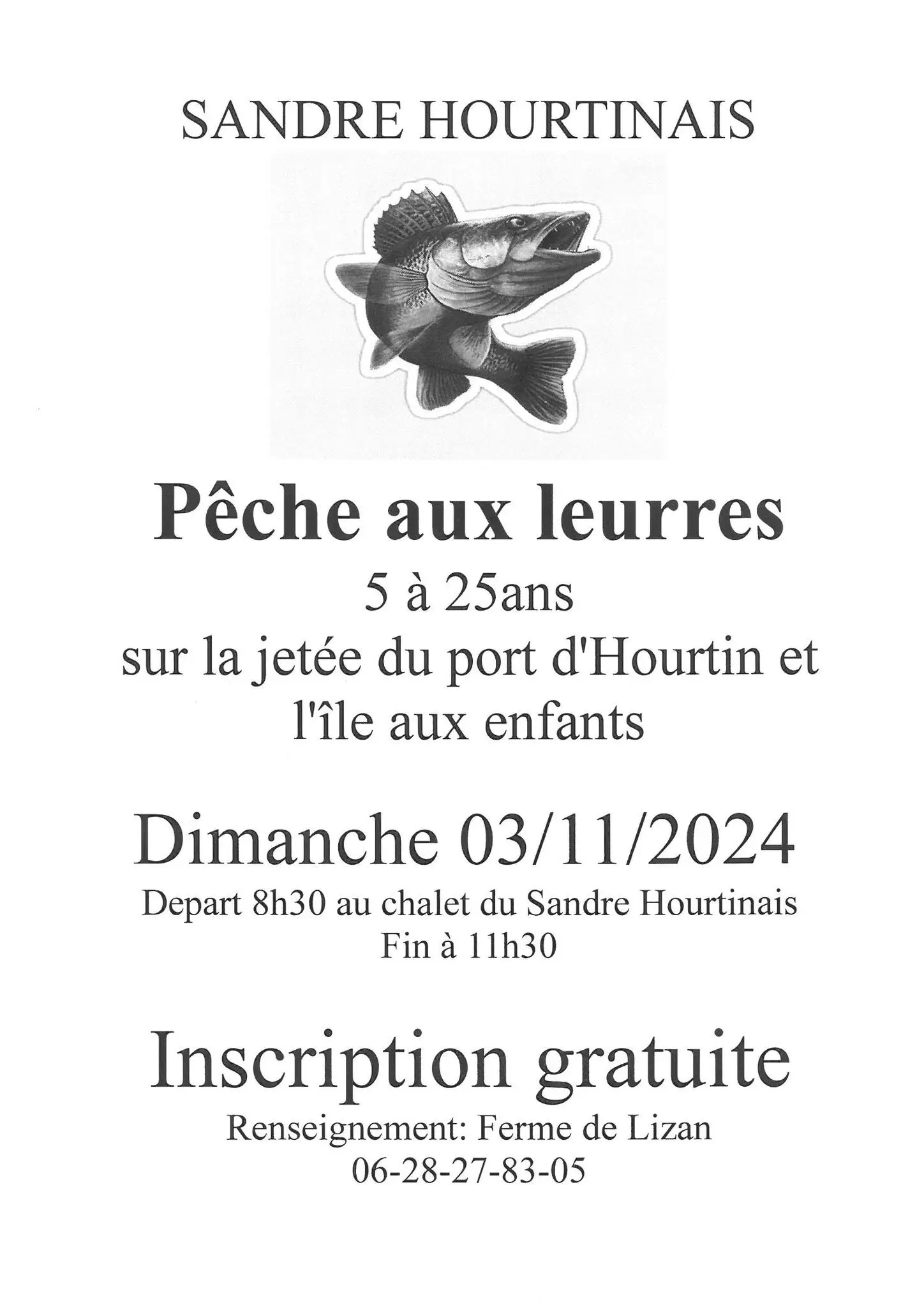 Pêche aux leurres sur inscription