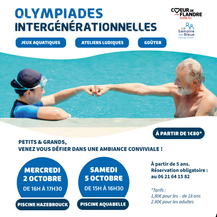 Olympiades intergénérationnelles Piscine Aquabelle Bailleul