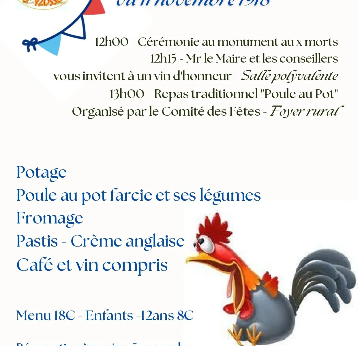 Repas traditionnel:"Poule au pot"