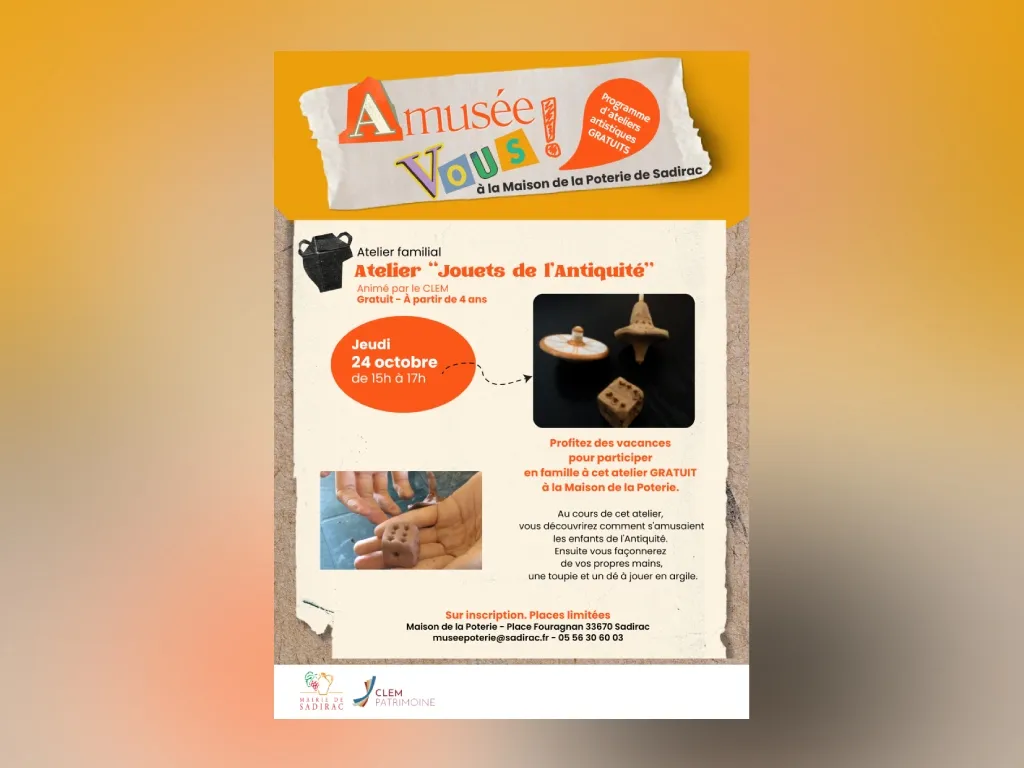 A musée Vous ! Atelier familial Jouets de l’Antiquité