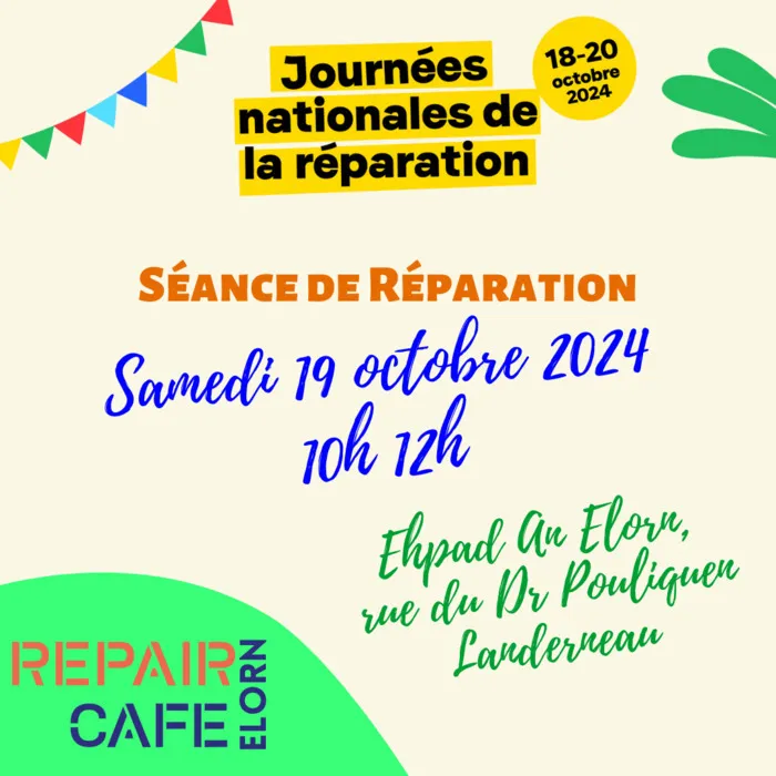 Séance de réparation avec le Repair Café Elorn EHPAD An Elorn Landerneau