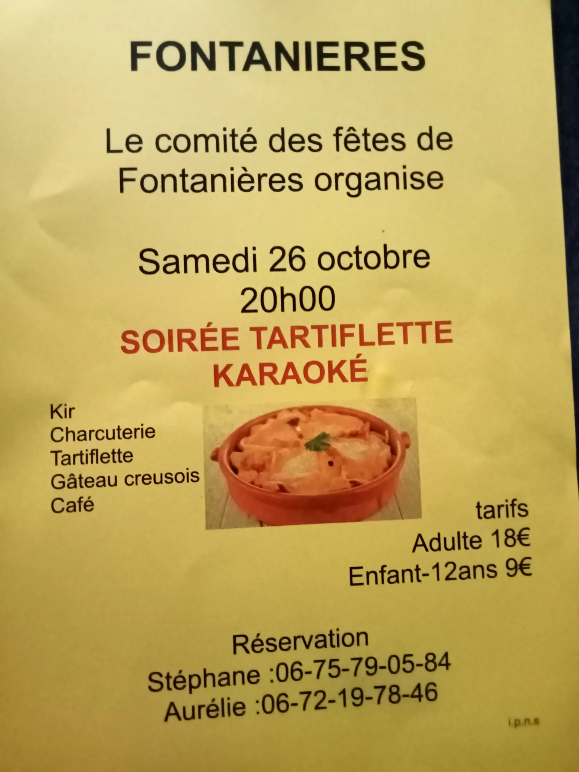 Soirée tartiflette et Karaoké