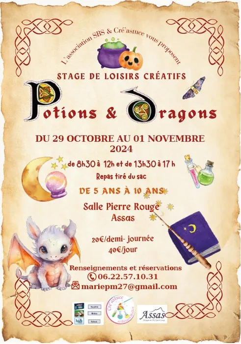 STAGE DE LOISIRS CRÉATIFS "POTIONS & DRAGONS