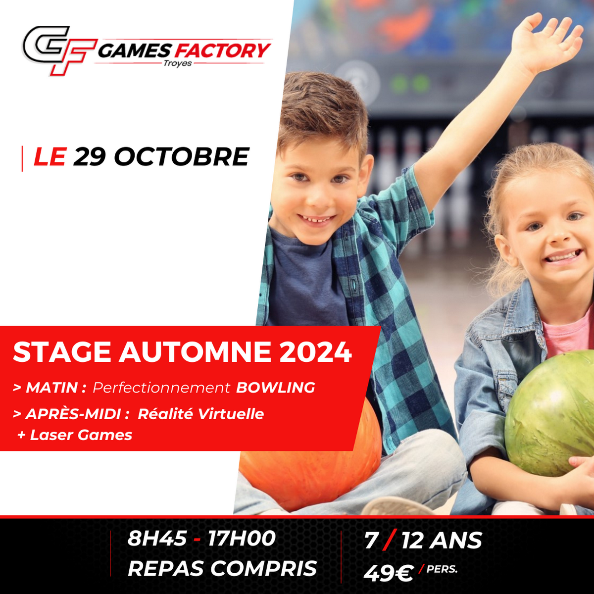 Stage enfants au Games Factory