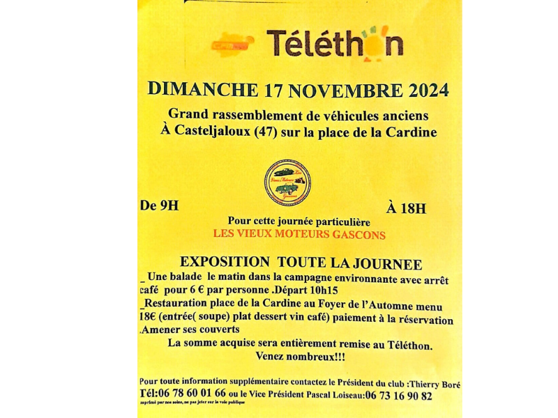 Téléthon grand rassemblement de véhicules anciens