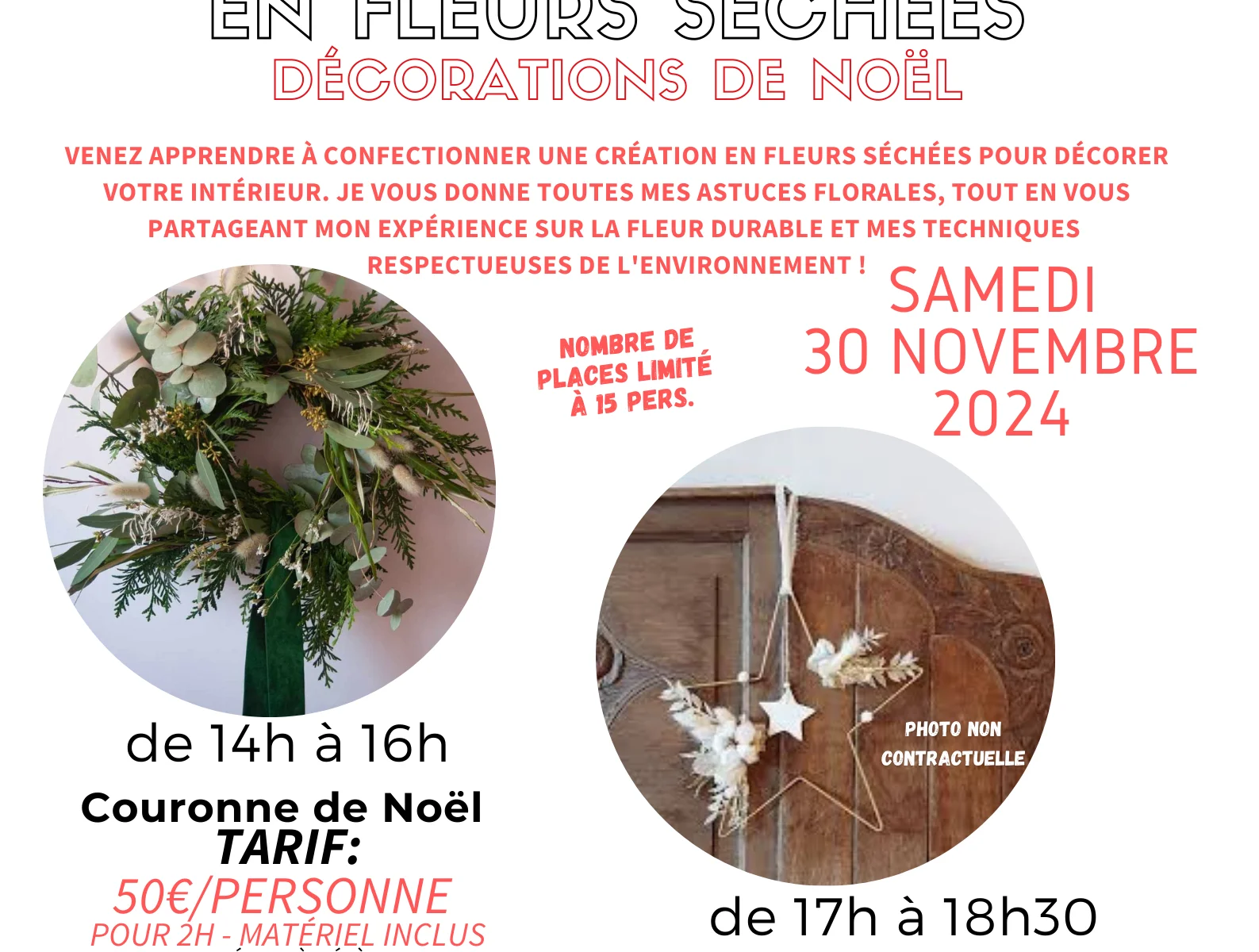 Créations éthiques en Fleurs Séchées avec Marie Althéa Décorations de Noël