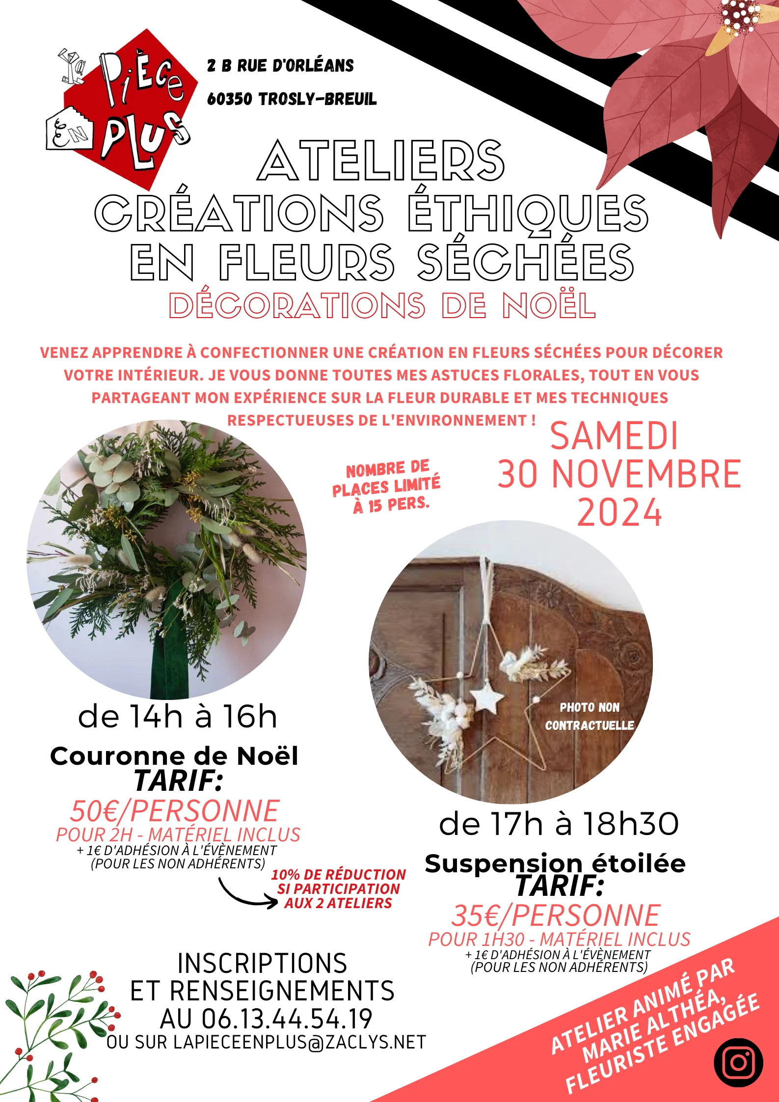 Créations éthiques en Fleurs Séchées avec Marie Althéa Décorations de Noël