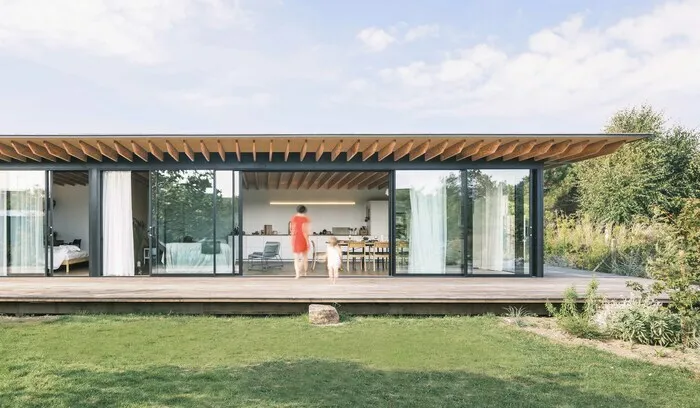 Visite d'une maison bois et verre Saillé Guérande