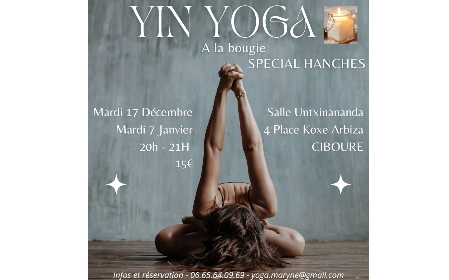 Yin Yoga à la bougie spécial Hanches