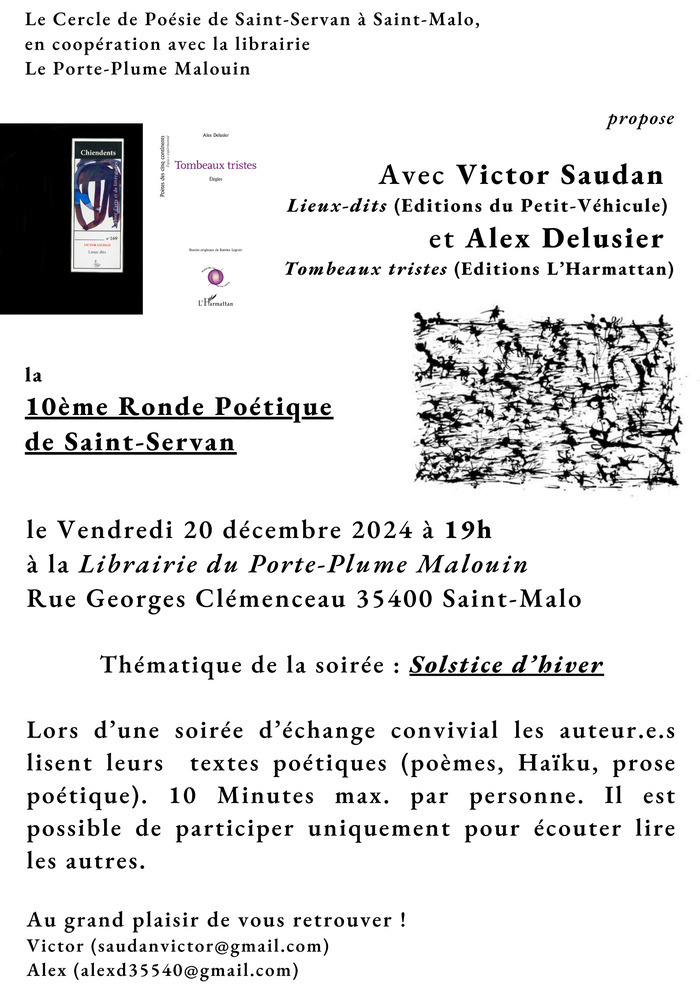 10e Ronde Poétique de Saint-Servan Librairie le Porte Plume Malouin Saint-Malo