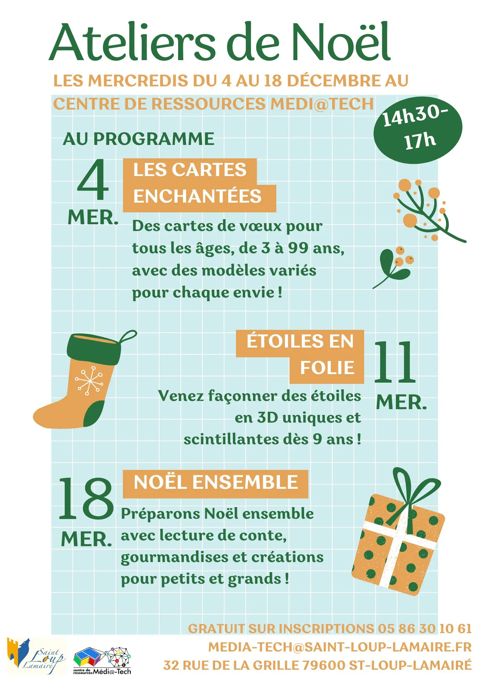 Ateliers de Noël les cartes enchantées