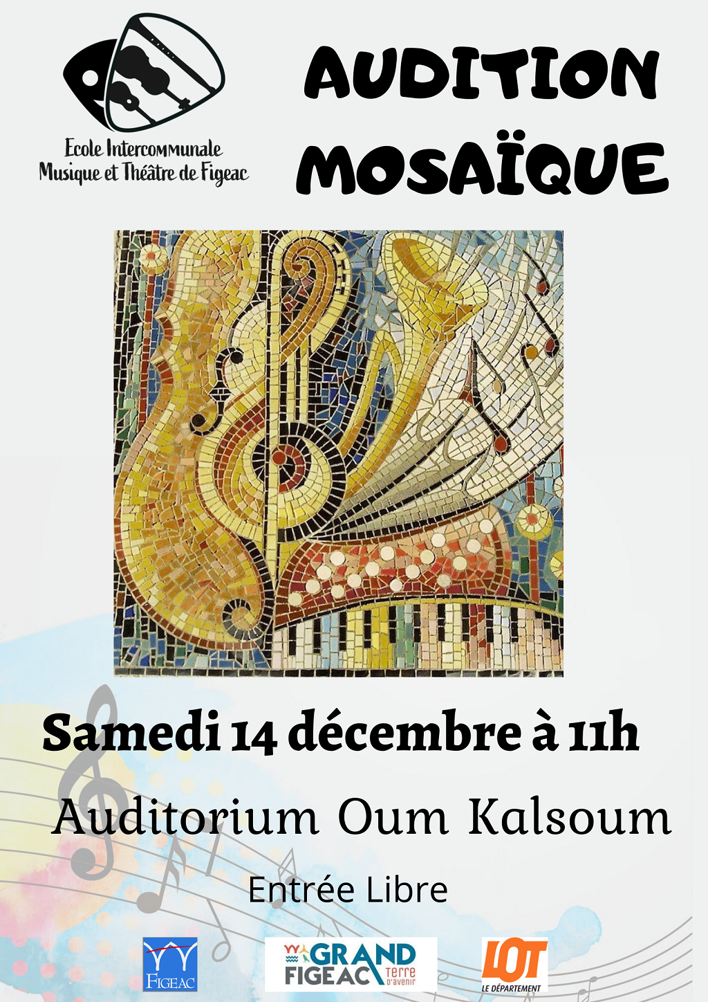 Audition mosaïque avec l'école de musique intercommunale de Figeac