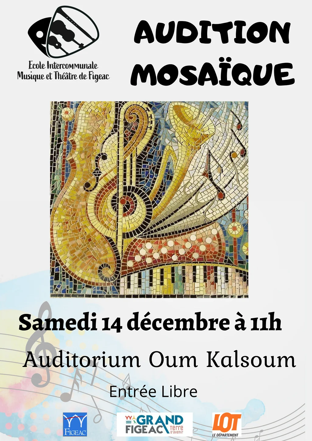 Audition mosaïque avec l'école de musique intercommunale de Figeac