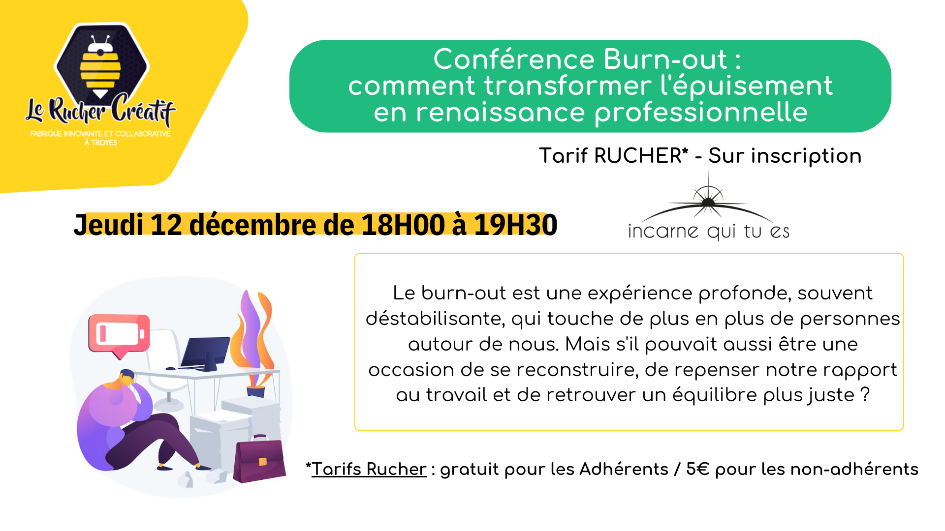 Conférence Burn-out comment transformer l'épuisement en renaissance professionnelle