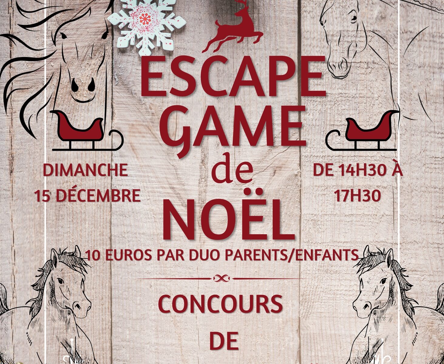 Escape Game de Noël et concours de gâteaux