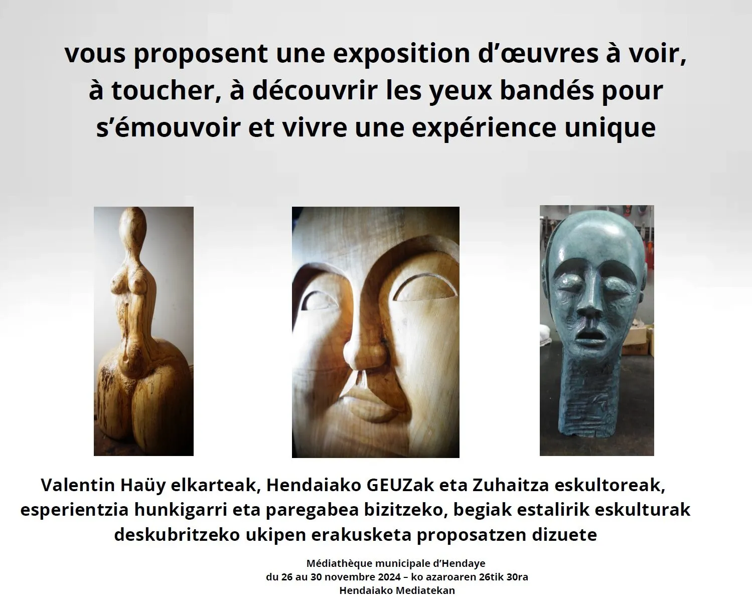 Exposition tactiles de sculptures