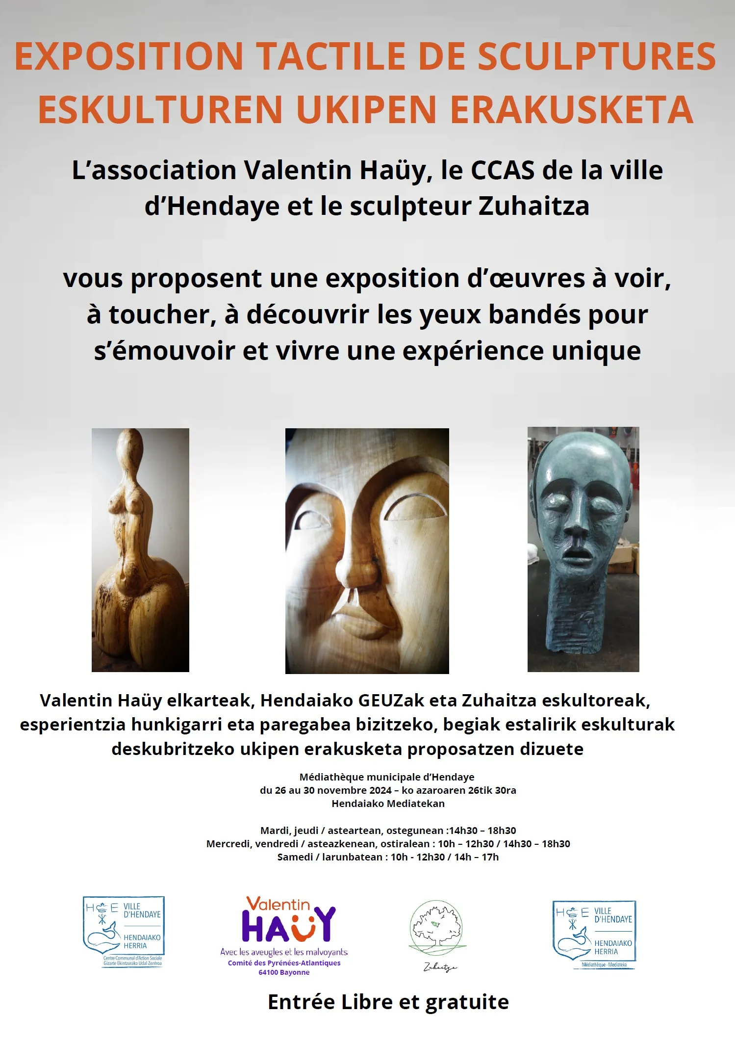 Exposition tactiles de sculptures