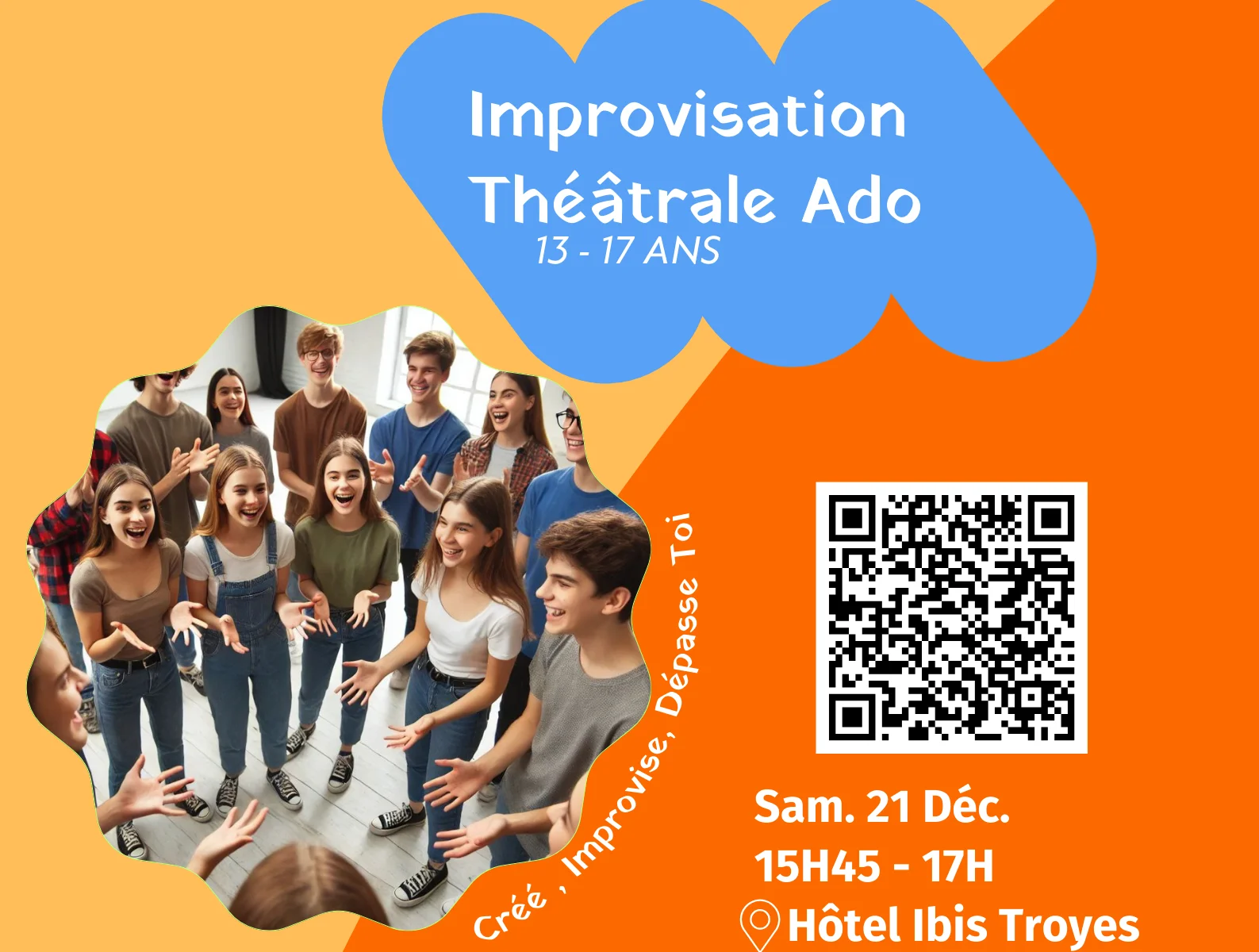 Initiation à l'improvisation théâtrale pour ados (13-17 ans)