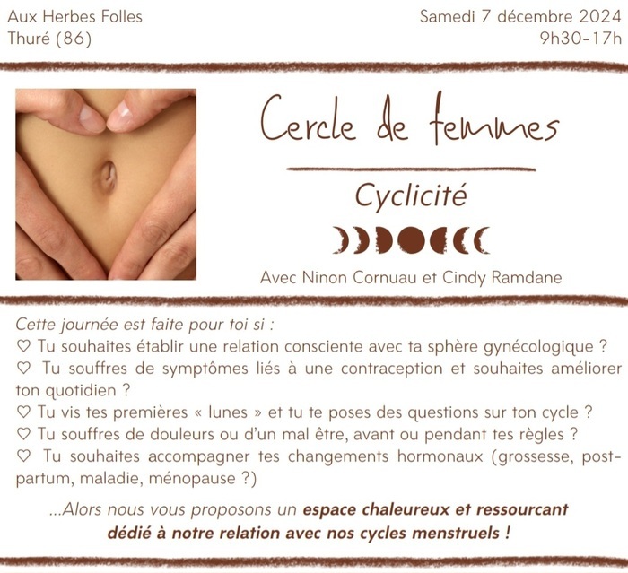 Journée Cercle de femmes Cyclicité et atelier découverte de la Symptothermie