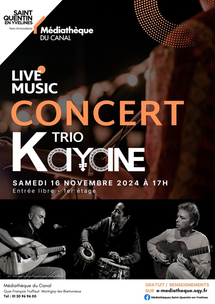 Kayane Trio en concert à Montigny Le Bretonneux (St Quentin en Yvelines) Médiathèque du Canal