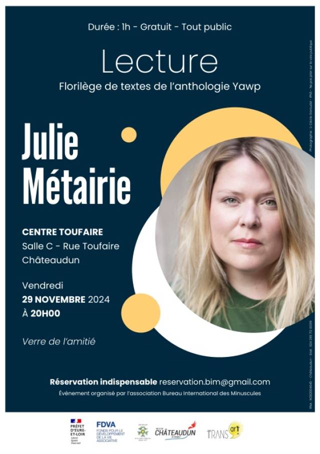 Lecture Julie Métairie Florilège de texte de l'anthologie Yawp