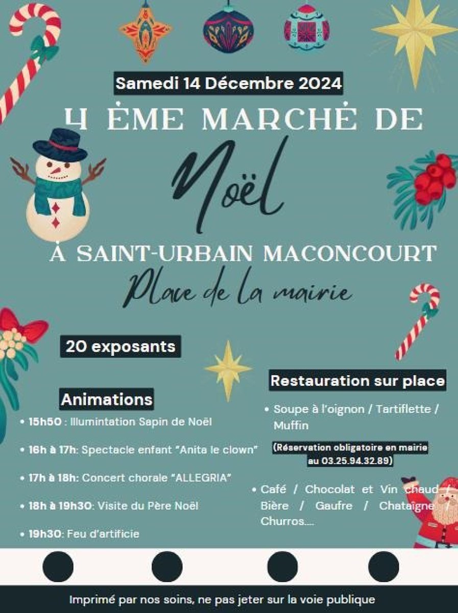 MARCHÉ DE NOEL A ST URBAIN MACONCOURT