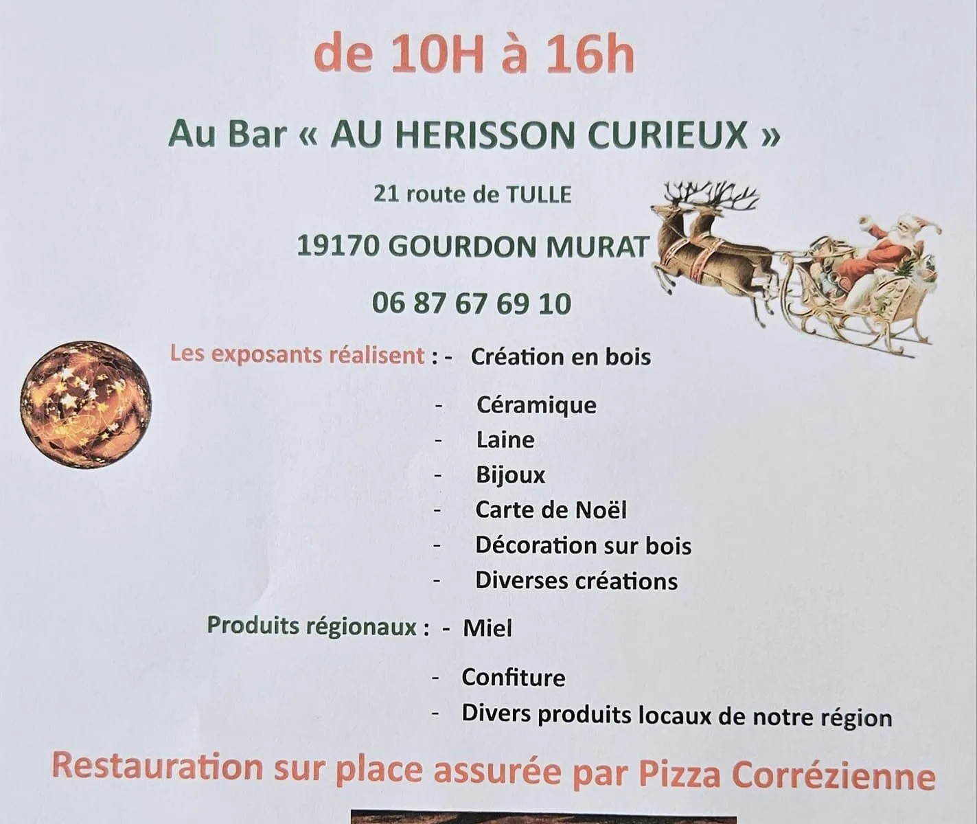 Marché de Noël au Hérisson Curieux