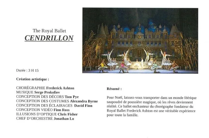 Opéras Ballets filmé "Cendrillon" au Cinéma Le Plaza