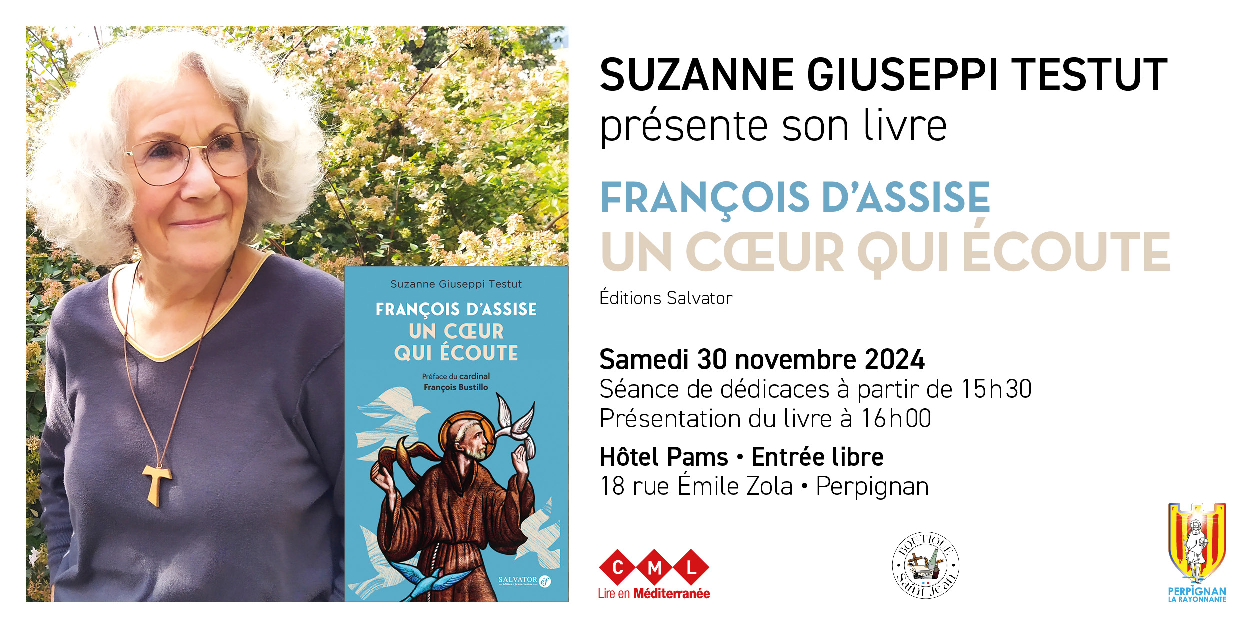 PRÉSENTATION DU LIVRE FRANÇOIS D'ASSISE UN CŒUR QUI ÉCOUTE DE SUZANNE GIUSEPPI TESTUT