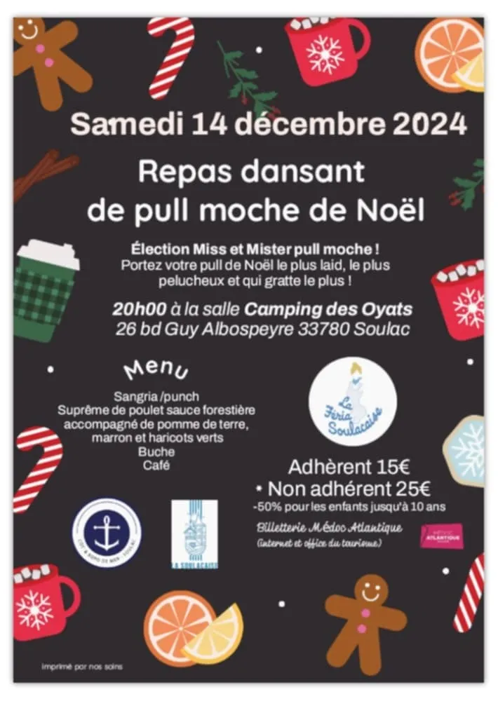 Repas dansant de pull moche de Noël