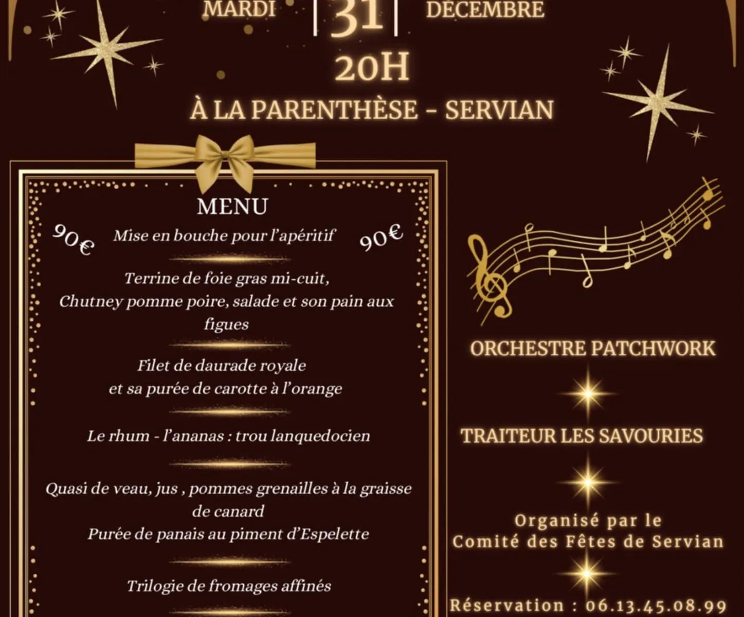 RÉVEILLON DE LA ST SYVESTRE- LA PARENTHÈSE