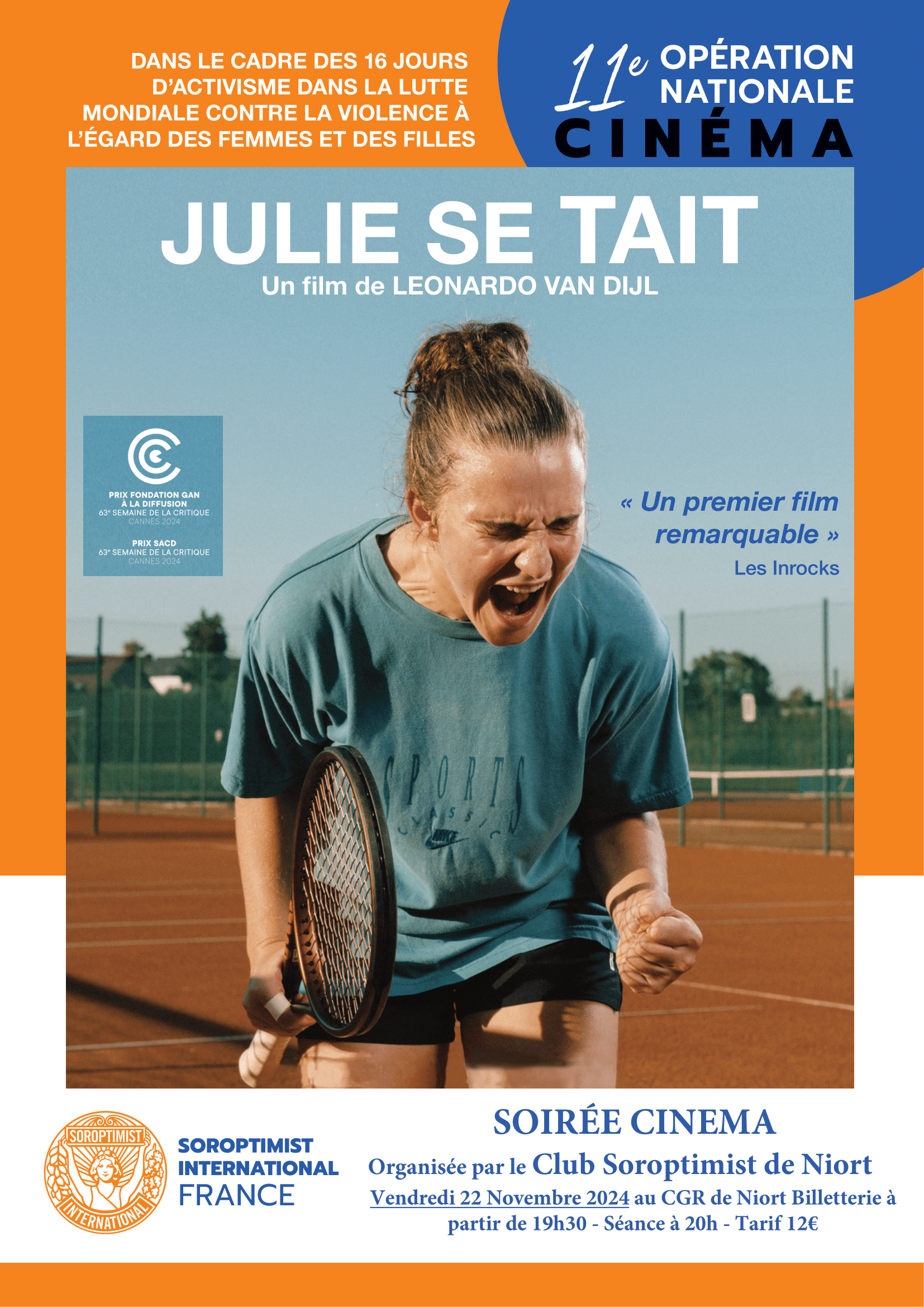 Soirée Cinéma "Julie se tait" au CGR de Niort