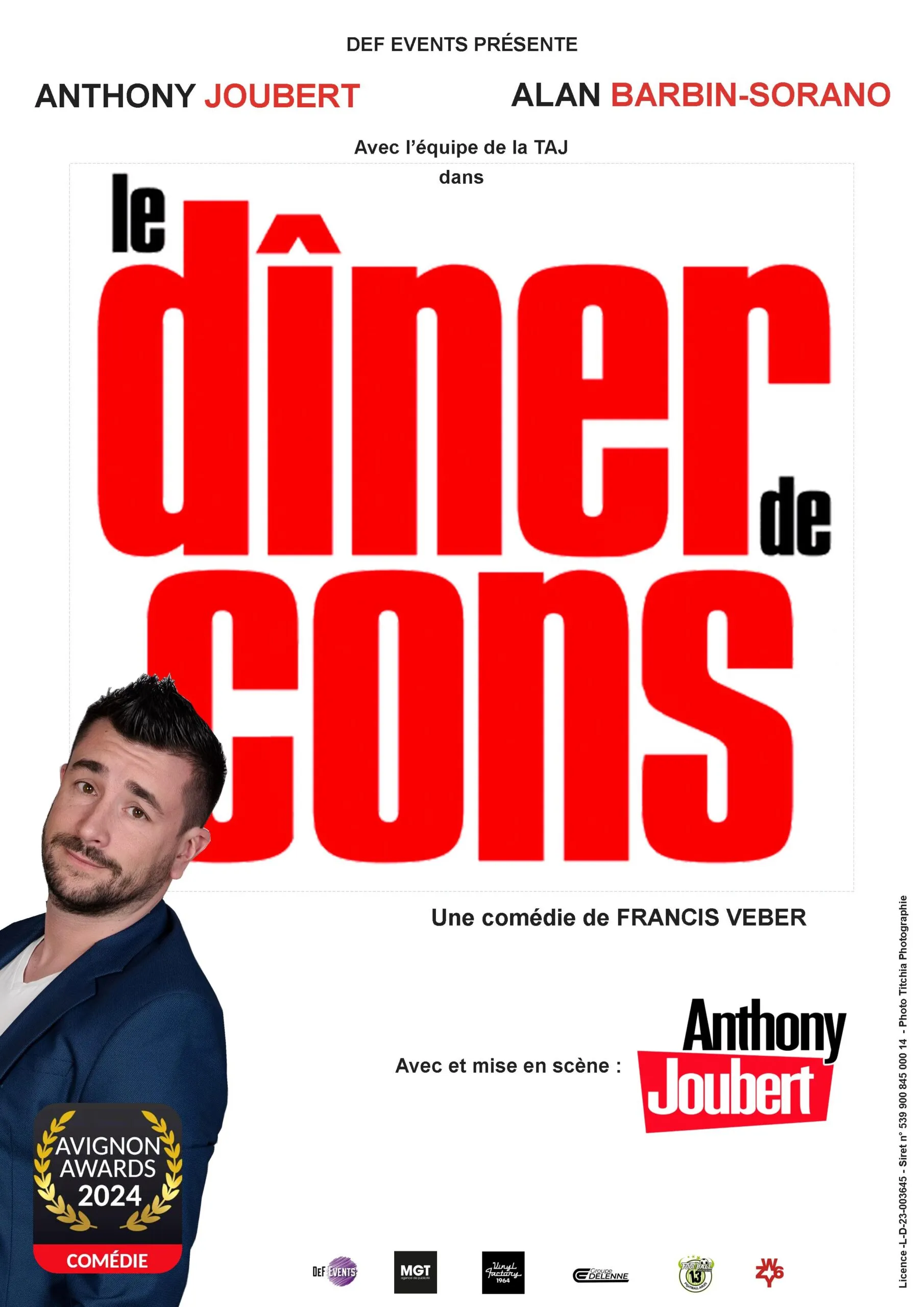 SPECTACLE LE DINER DE CONS AVEC ANTHONY JOUBERT