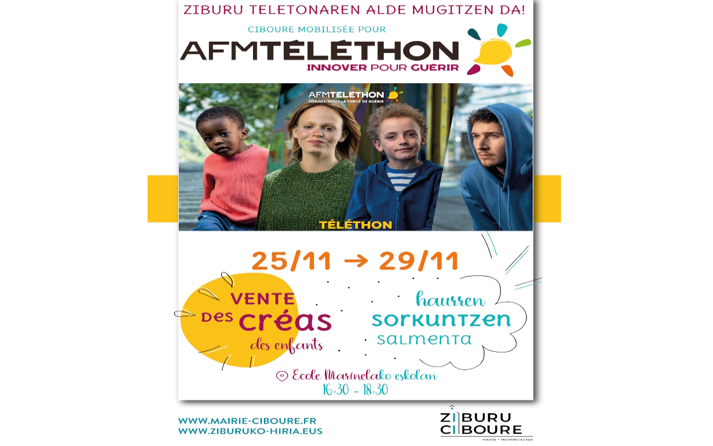 Téléthon vente des créas des enfants