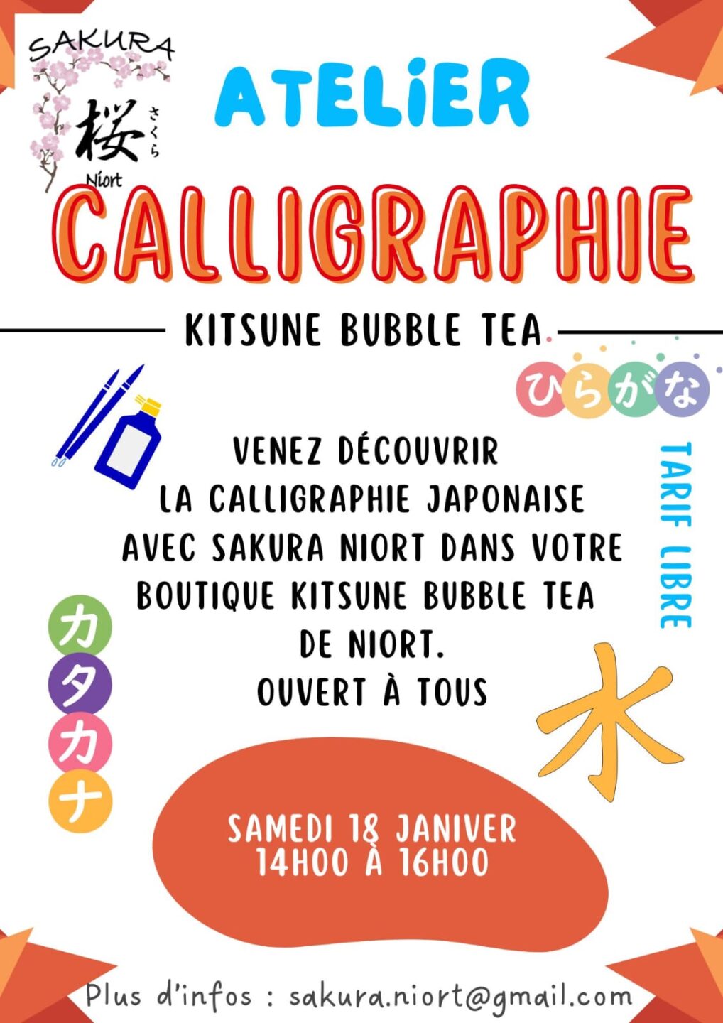 Atelier calligraphie à Niort