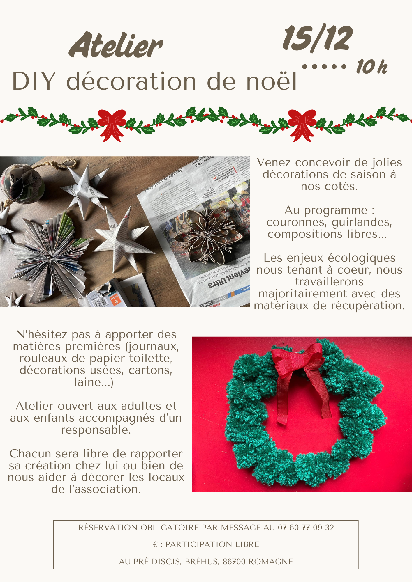 Atelier DIY décoration de Noël