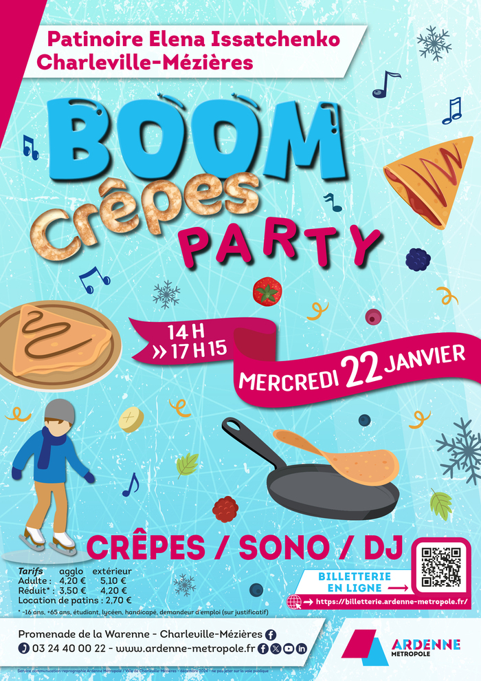 Boom Crêpes Party - mercredi 22 janvier 2025 Patinoire Elena Issatchenko Charleville-Mézières