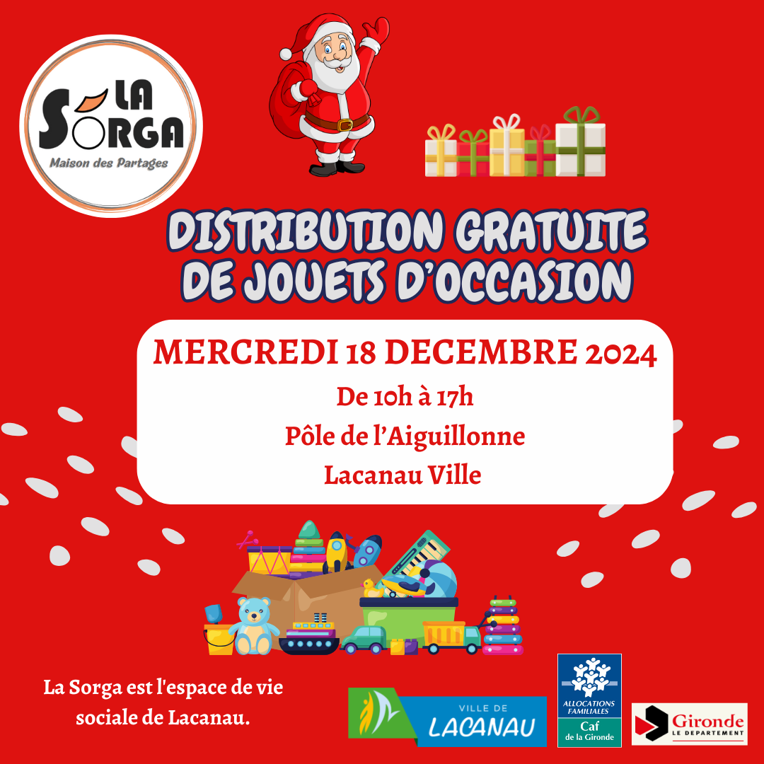 Distribution gratuite de jouets d'occasion par La Sorga