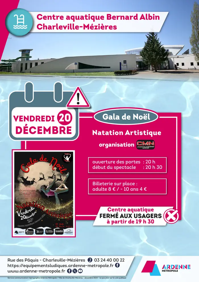 Gala de Noël - Natation artistique CMN Centre aquatique Bernard Albin Charleville-Mézières