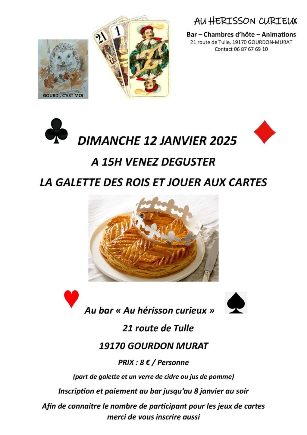 Galette de rois et jeux au Hérisson Curieux