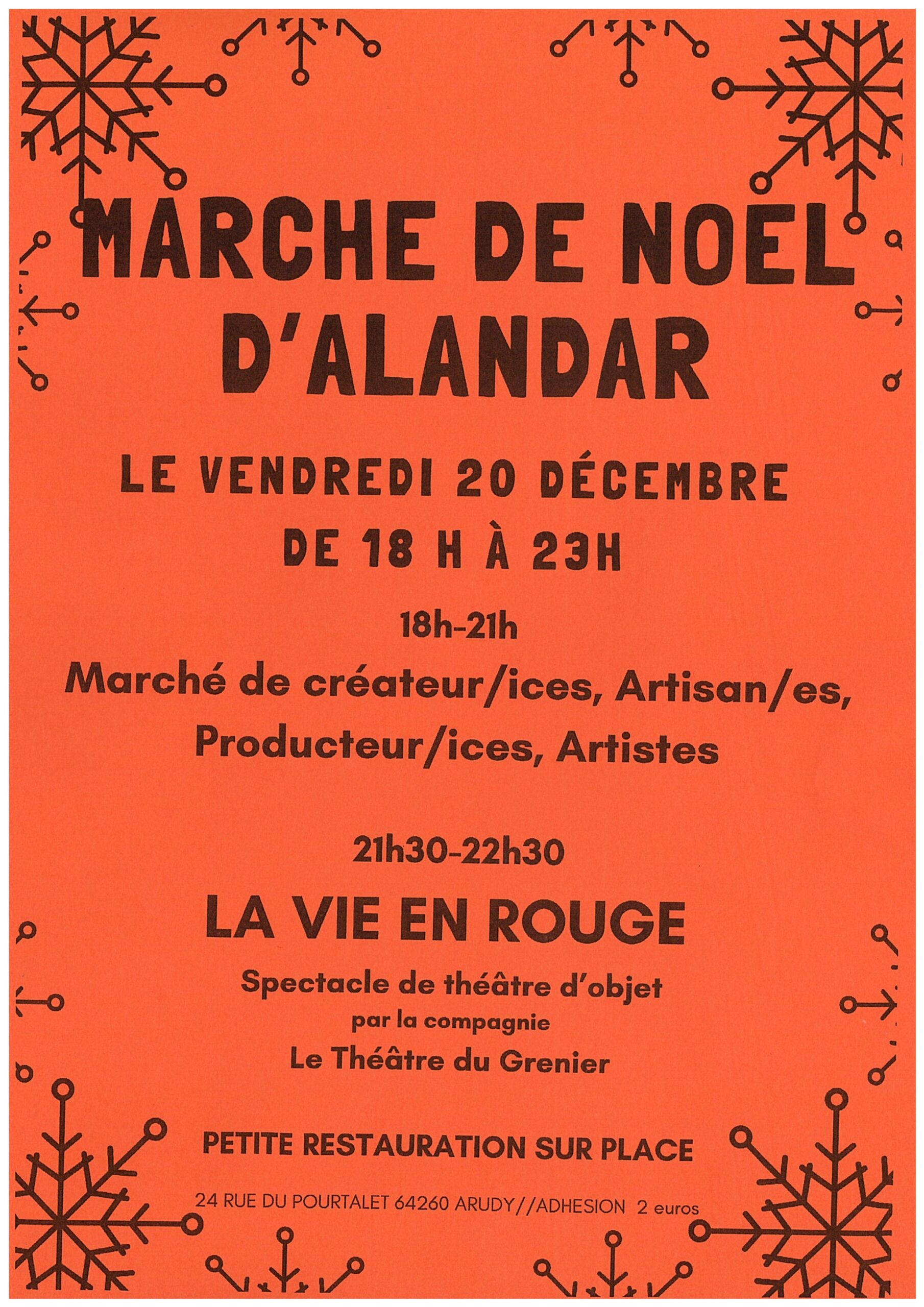 Marché de Noël d'Alandar et théâtre d'objet "La vie en rouge"