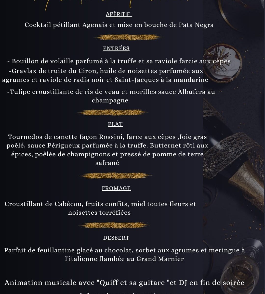 Menu du réveillon