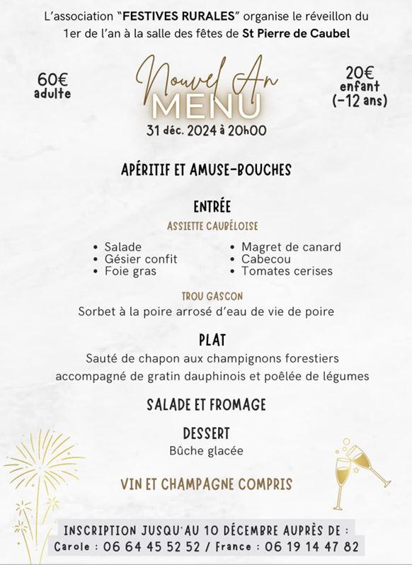 Menu du réveillon